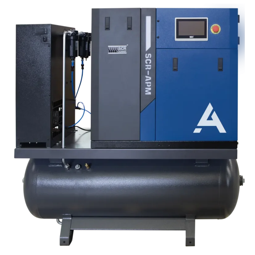 Šroubový kompresor APM Maxi, příkon 15 kW, tlak 10 bar, sestava FF, vzdušník 500 litrů