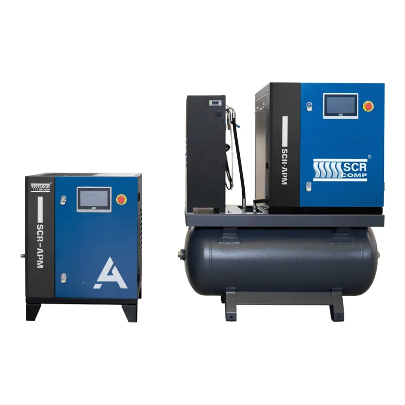 Šroubový kompresor APM Mini, příkon 4,7 kW, tlak 10 bar, sestava FF, vzdušník 200 litrů